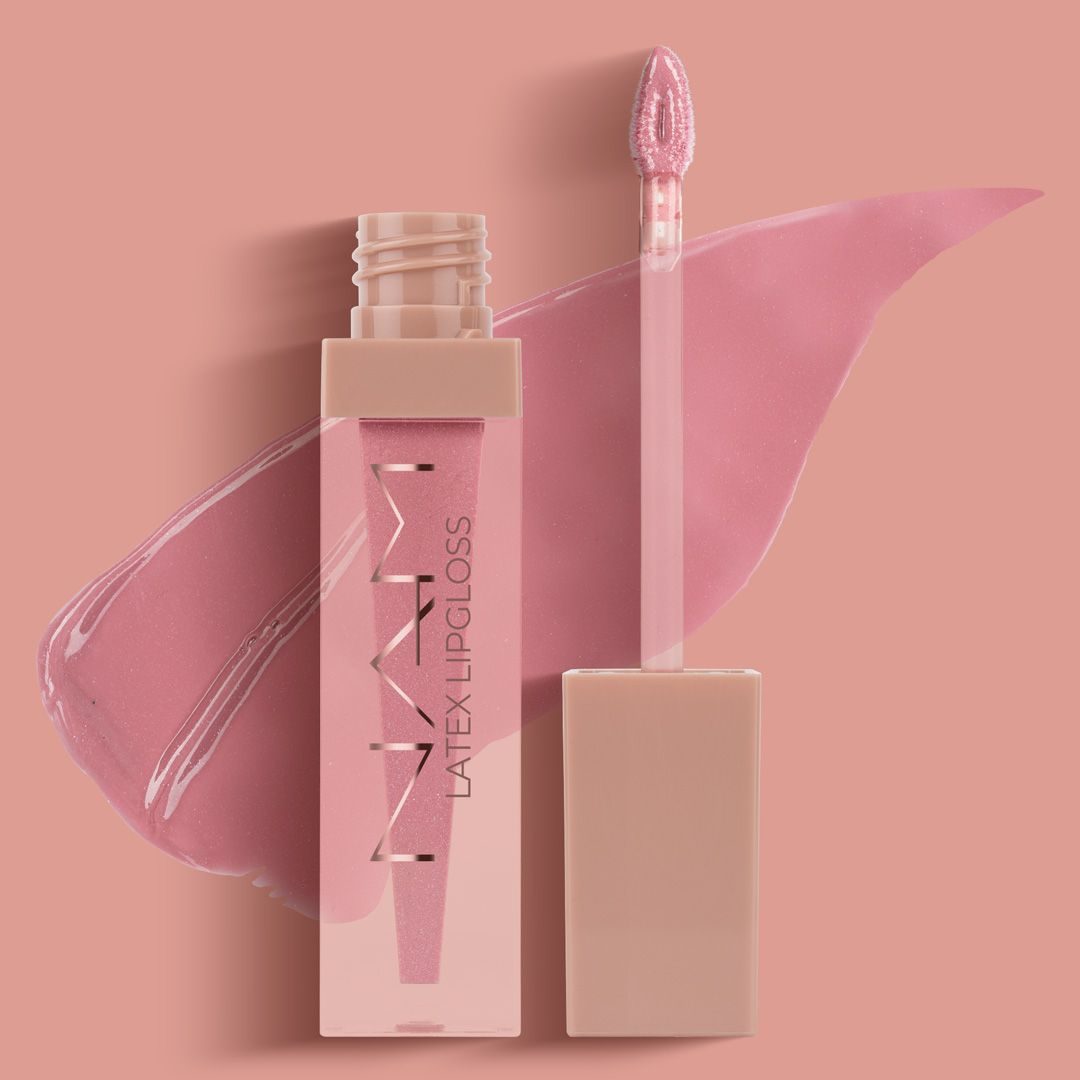 NAM Latex Lipgloss with a pink gloss swatch